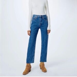 RE/DONE High Rise Stove Pipe Jeans, sz 26